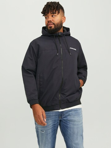 Veste mi-saison Jack & Jones Plus en noir : devant