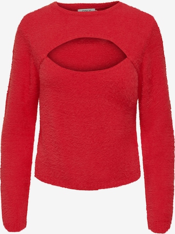 ONLY Sweter 'Piumo' w kolorze czerwony: przód