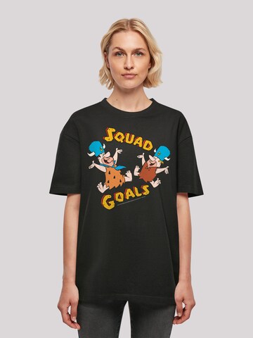 F4NT4STIC Oversized Shirt 'The Flintstones Squad Goals' in Black: front