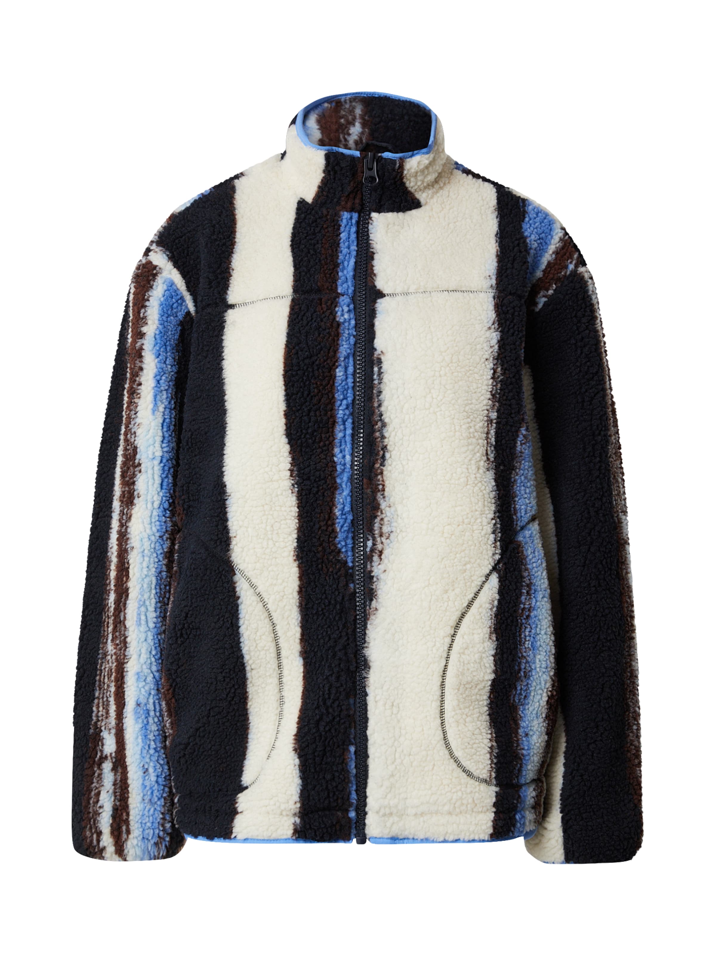 TOPSHOP Поларено яке в синьо / кафяво / черно / бяло, Преглед на продукта