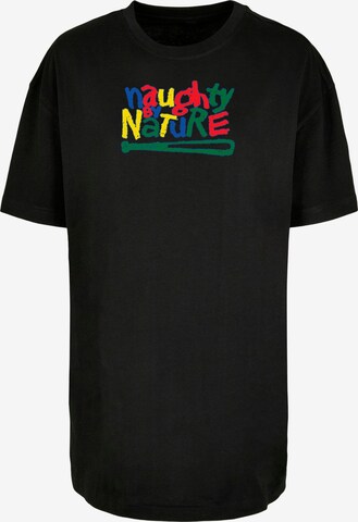 Merchcode Oversized Shirt 'Naughty By Nature' in Black: front