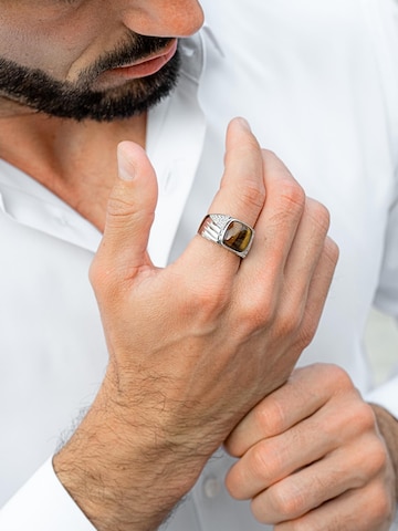 GT Collection Ring 'Tiger Eye' in Brown: front