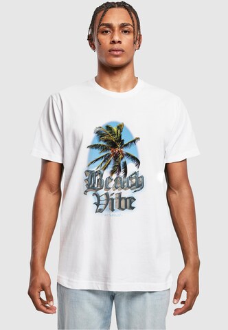 Mister Tee Shirt 'Beach Vibe' in Wit: voorkant