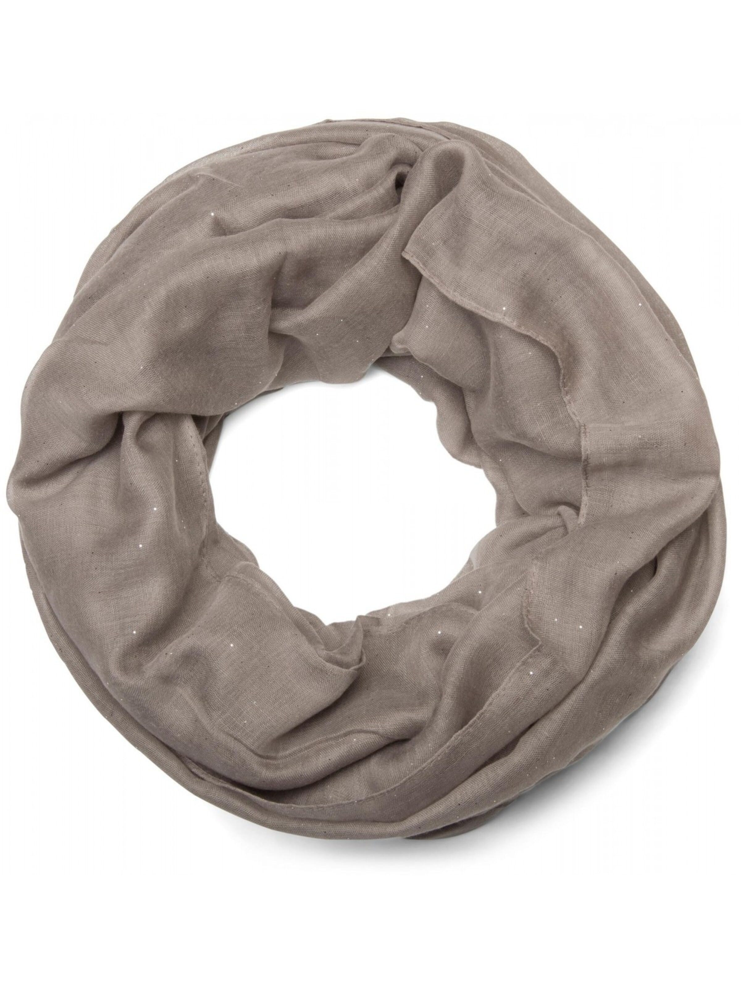 styleBREAKER Schlauchschal 'Loop mit Glitzer unifarben'‌‌‌‌‌‌‌‌‌‌ in Grau: Vorderseite