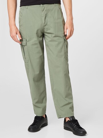 Effilé Pantalon cargo 'x-tra CARGO PANTS' HOMEBOY en vert : devant