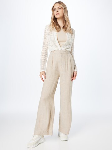 Wide Leg Pantalon à pince 'Denise' Gina Tricot en beige