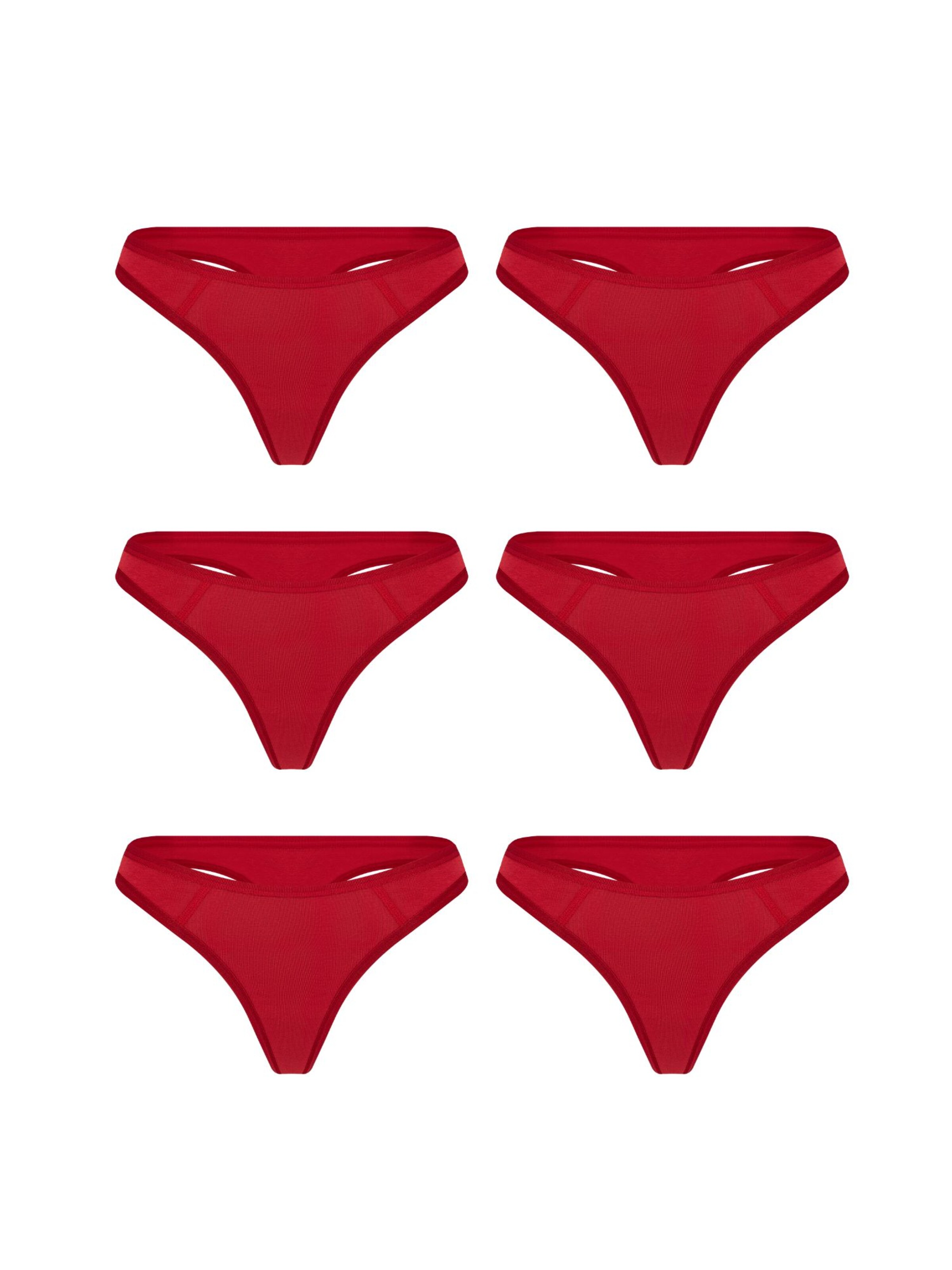 Albero Natur Thong 'Damen Tangaslip - 6er Pack' in Red: front