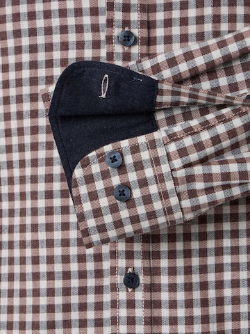 CASA MODA Regular fit Overhemd in Bruin