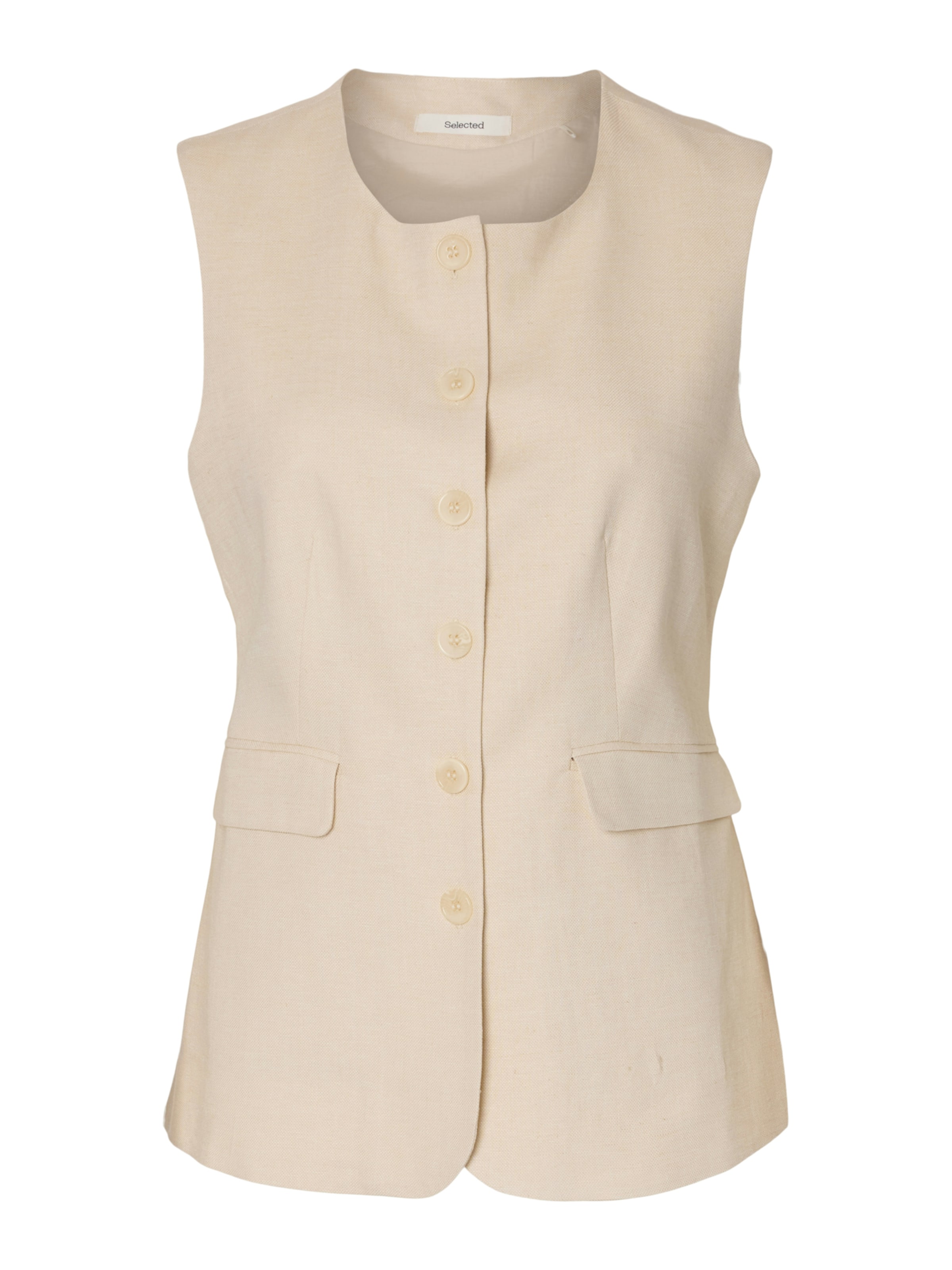 SELECTED FEMME Brezrokavnik 'SLFILUNA' | bež barva: sprednja stran
