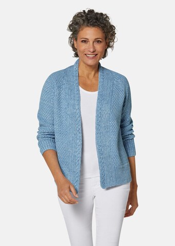Goldner Strickjacke in Blau: Vorderseite