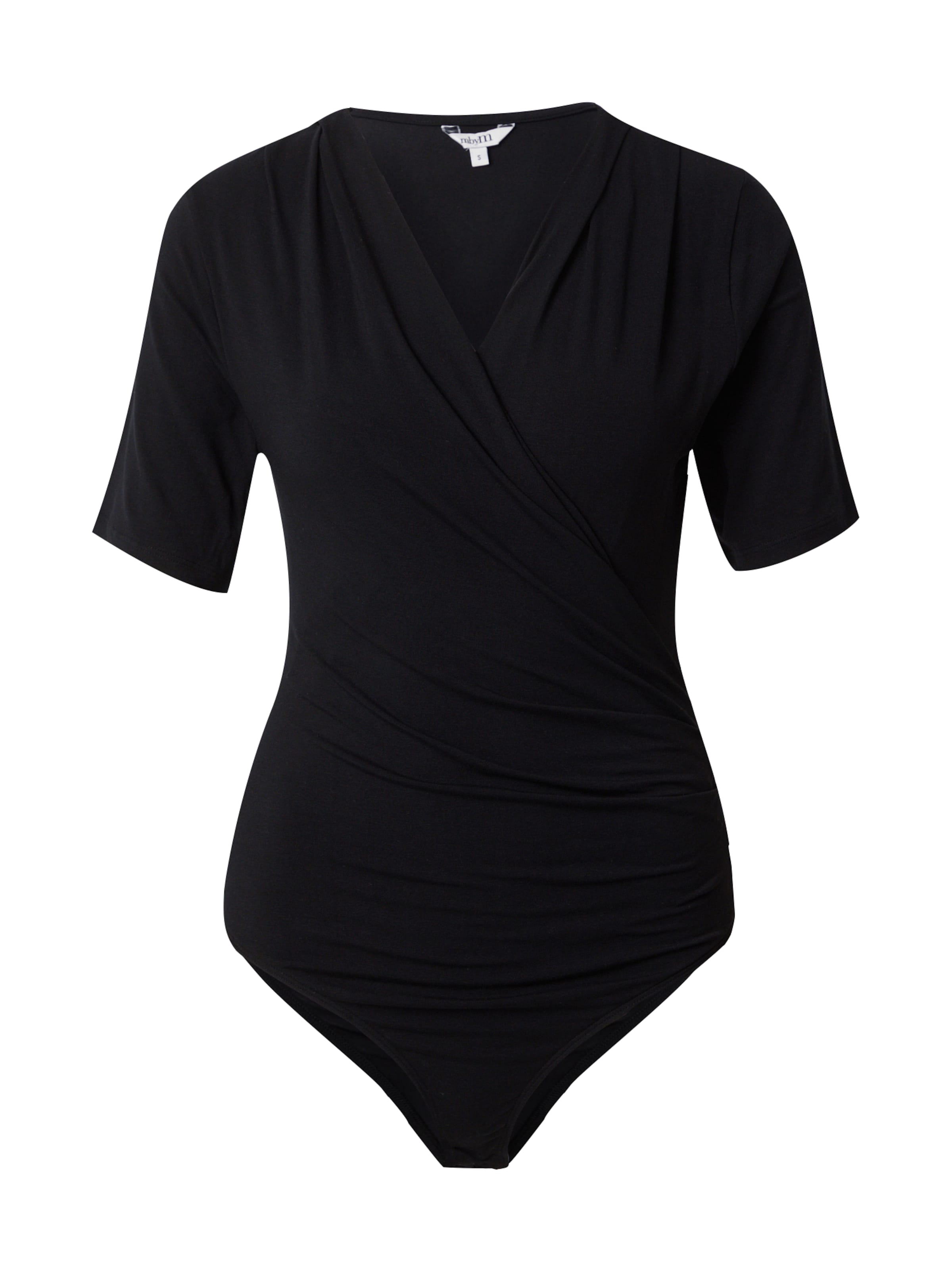 mbym Shirt body &#x27;Lione&#x27; in Zwart: voorkant