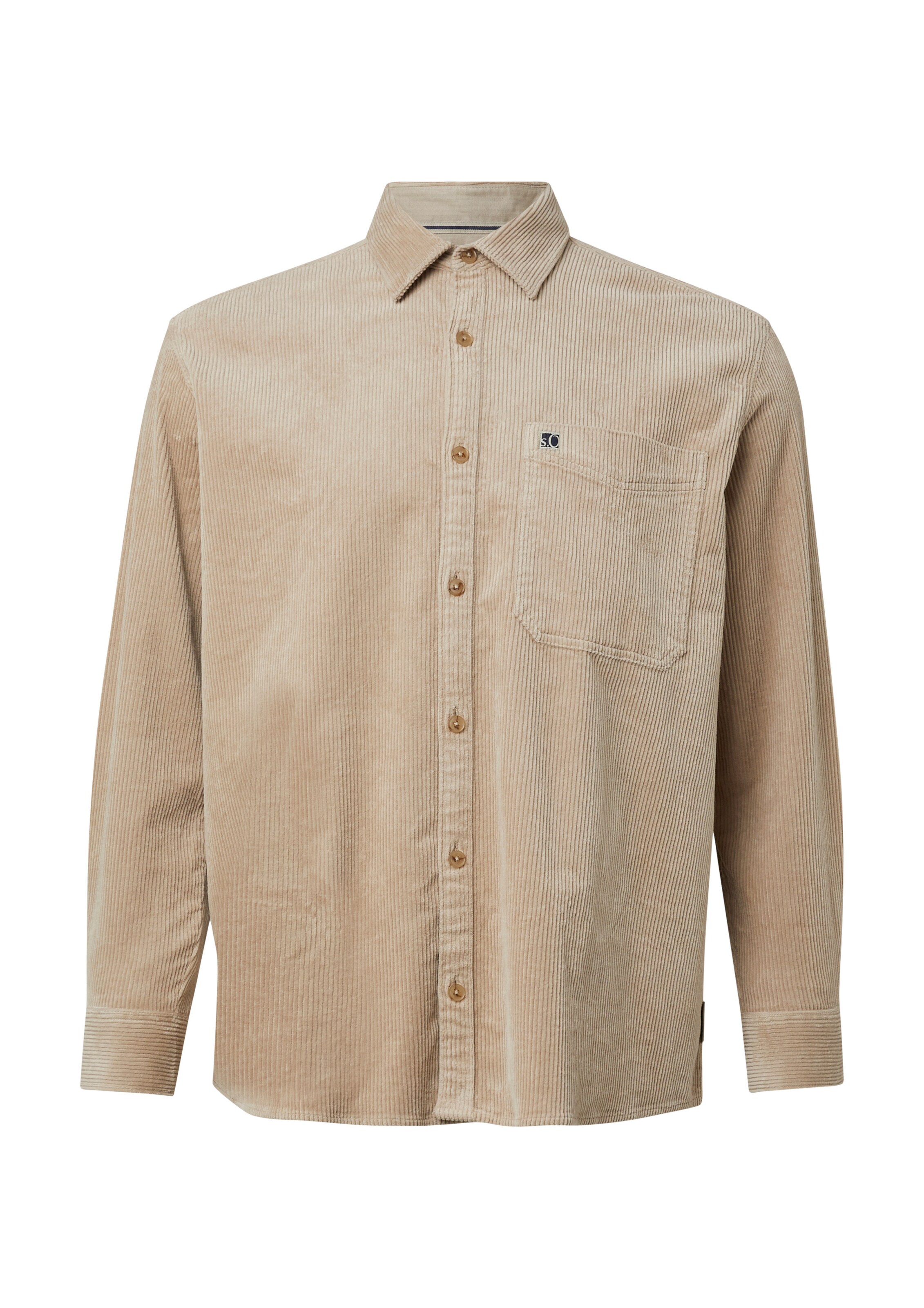 s.Oliver Regular Fit Hemd in Beige: Vorderseite