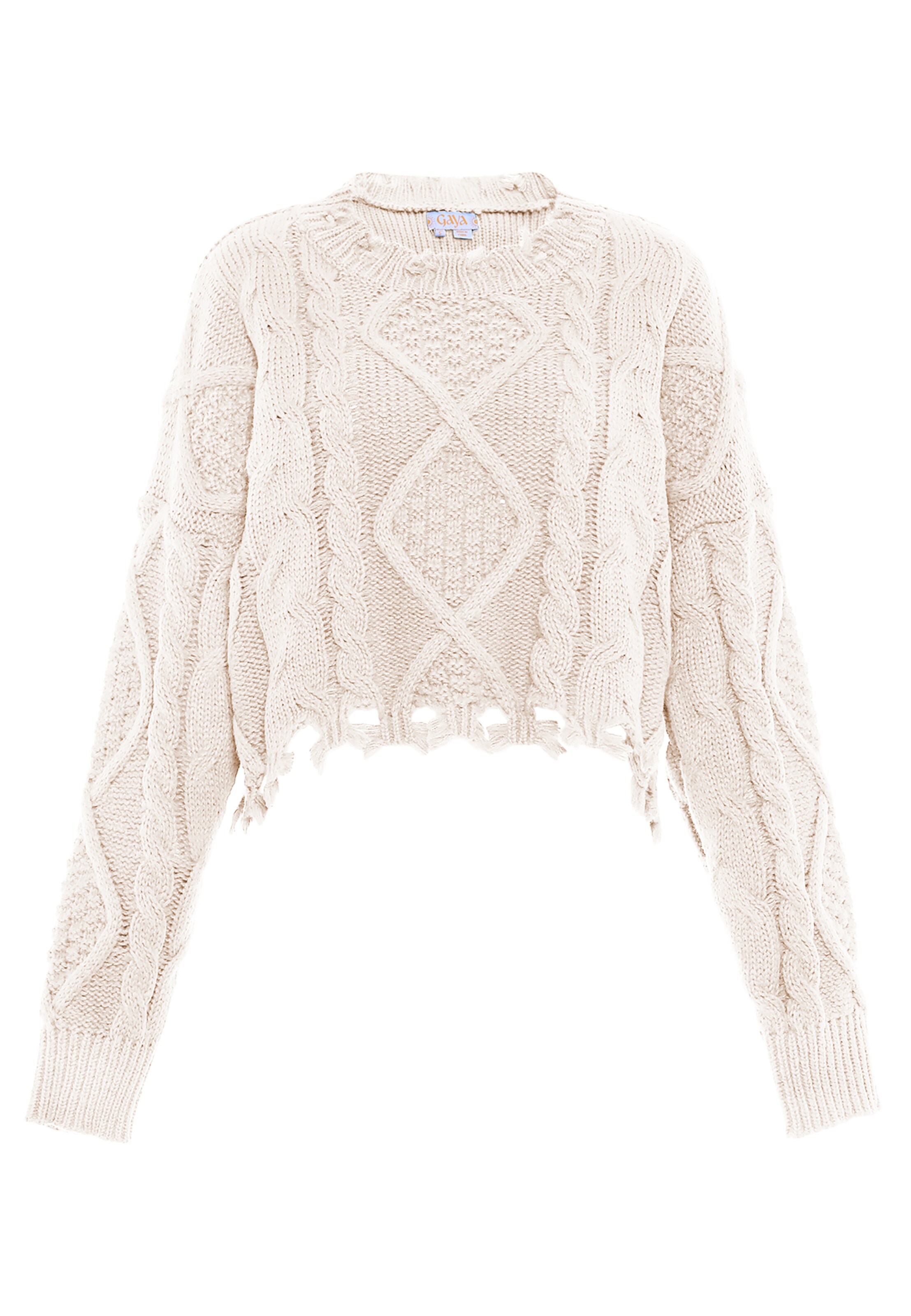 balta Gaya Megztinis: priekis