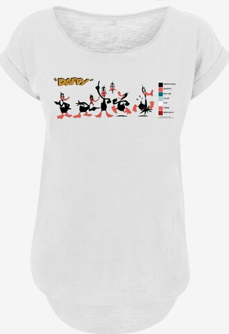 F4NT4STIC T-Shirt 'Looney Tunes Daffy Duck Colour Code' in Weiß: predná strana