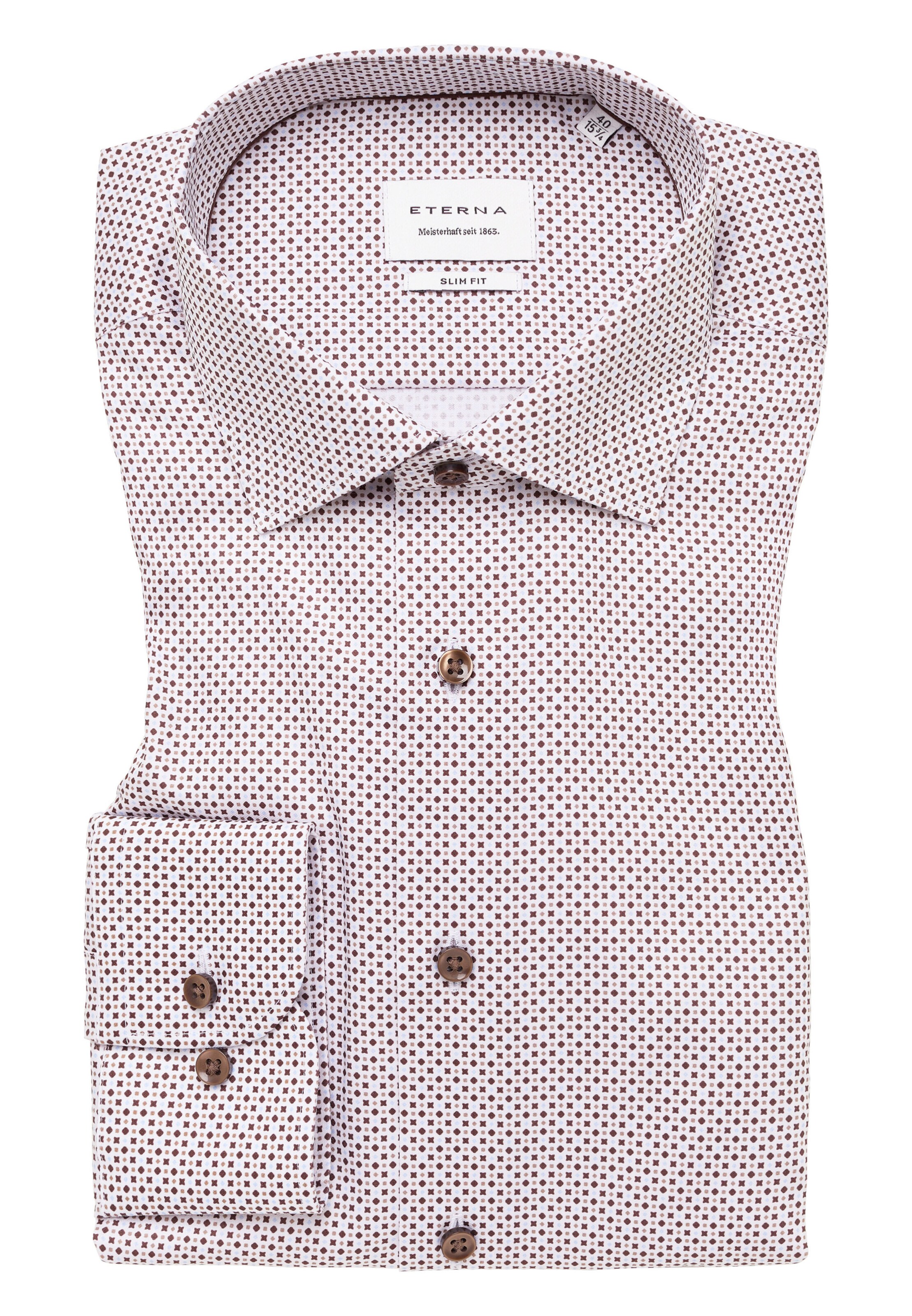 ETERNA Slim fit Zakelijk overhemd in Bruin