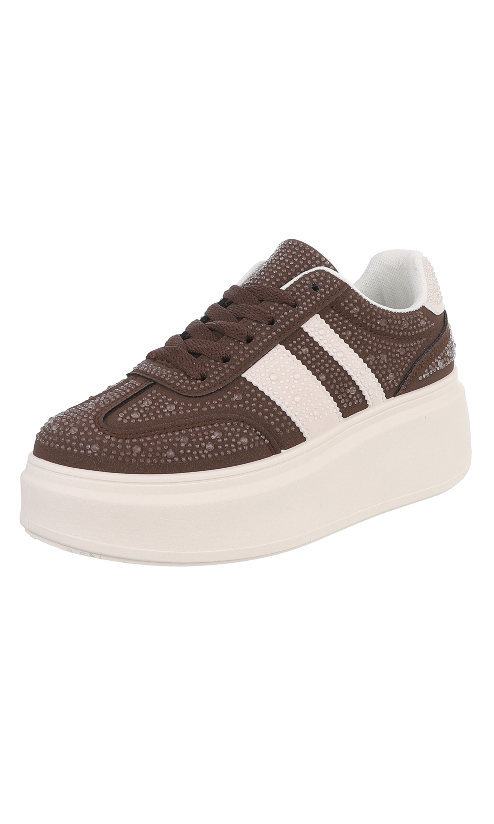 Ital-Design Sneaker in 36 in dunkelbraun / weiß, Produktansicht