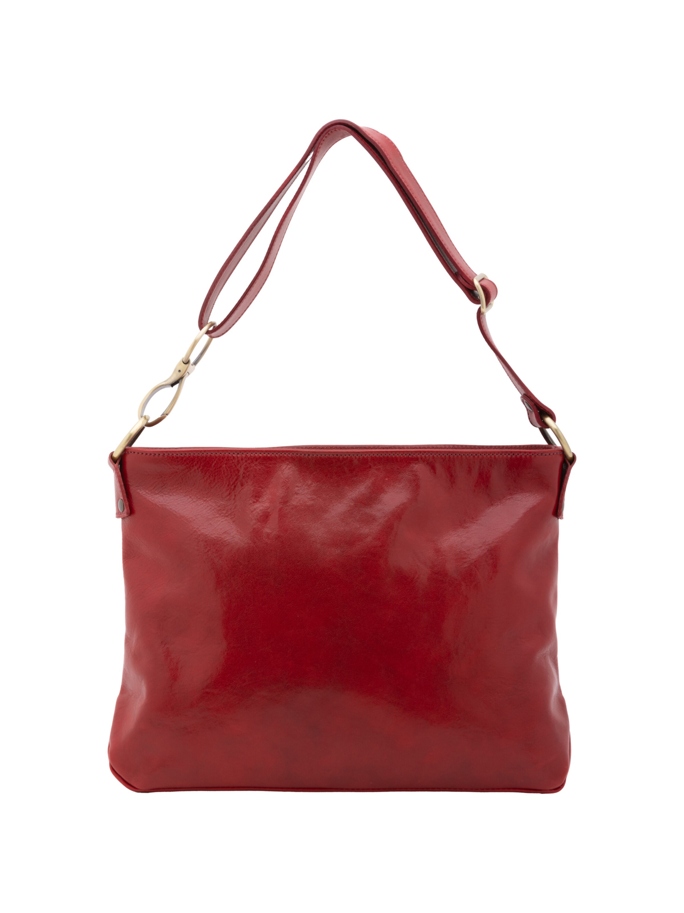 Borsa a spalla 'Borsa a Spalla Donna Pelle Vacchetta - Tracolla Regolabile e Zip' di I Fratelli in rosso: frontale