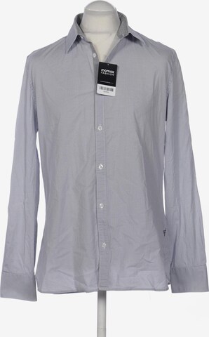 GUESS Button Up Shirt in XL in Blue: front