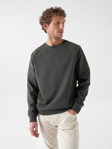 Salsa Jeans Sweatshirt in Groen: voorkant