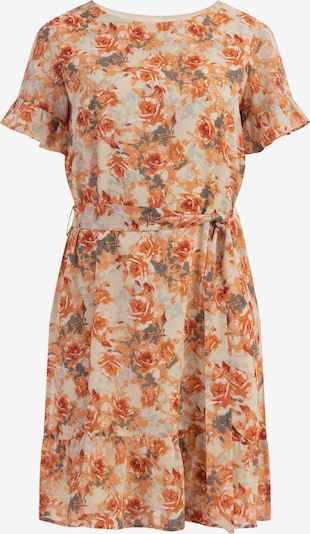 Usha Kleid in creme / grau / dunkelgrau / orange, Produktansicht