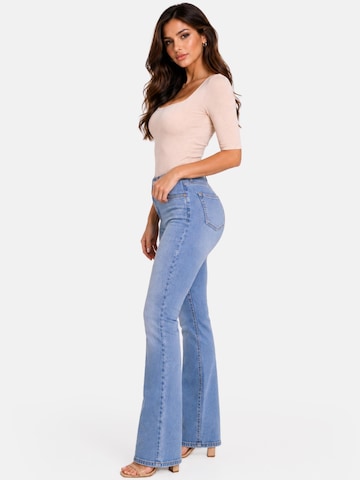 PANTHEROAR Tričko 'Caro Neck Short Sleeve Top' - Béžová