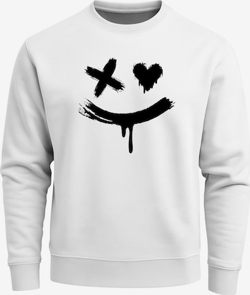 Neverless Sweatshirt 'Creepy Smile' in Weiß: Vorderseite