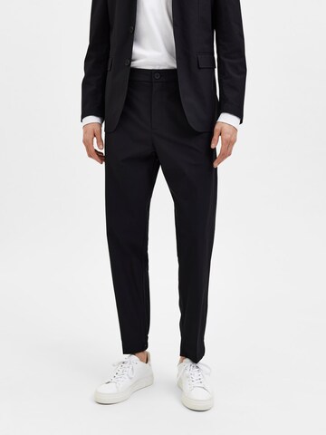 SELECTED HOMME Slimfit Bukser med fals 'Cyle' i sort: forside