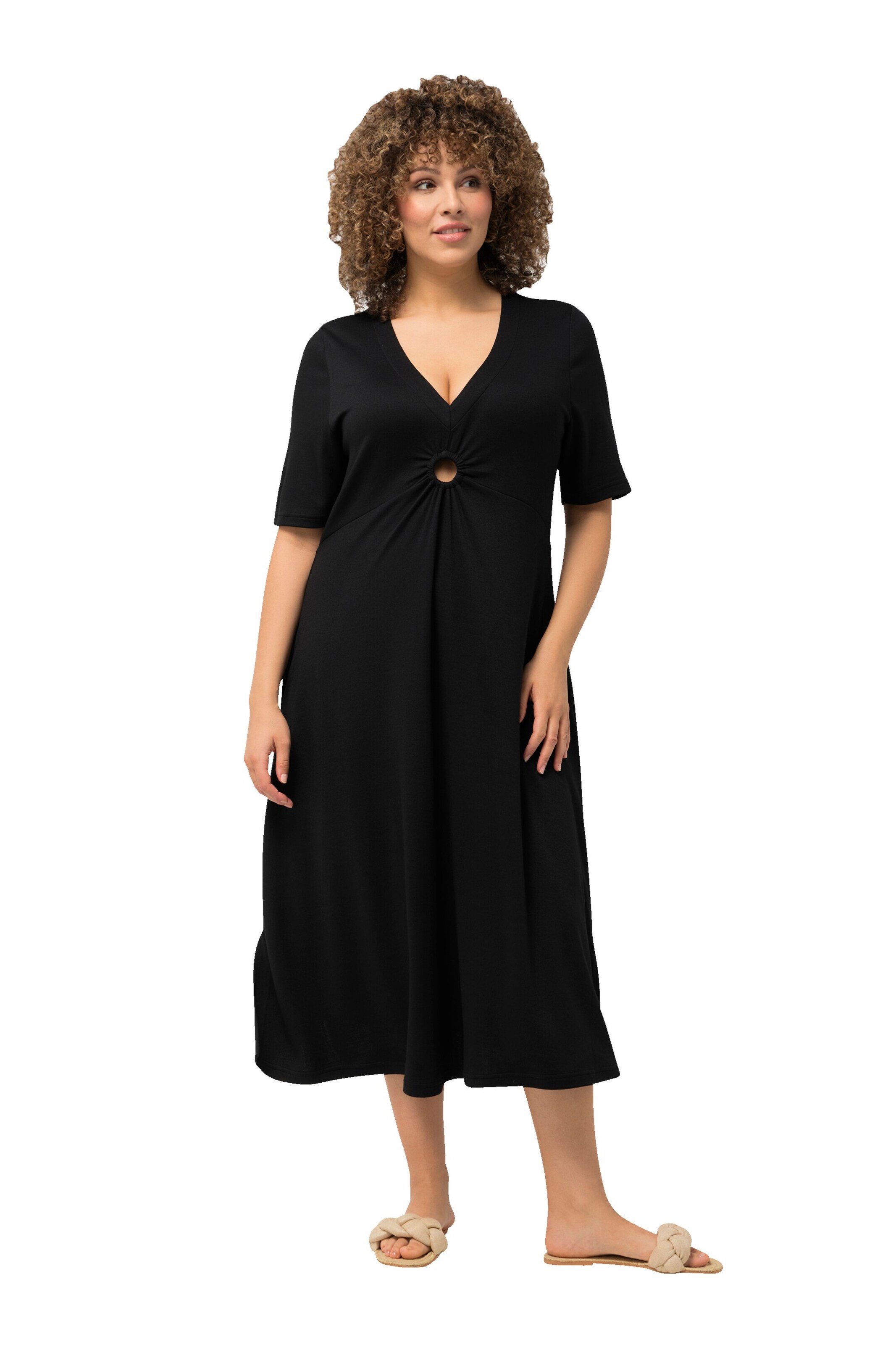 Ulla Popken Jurk in Zwart: voorkant