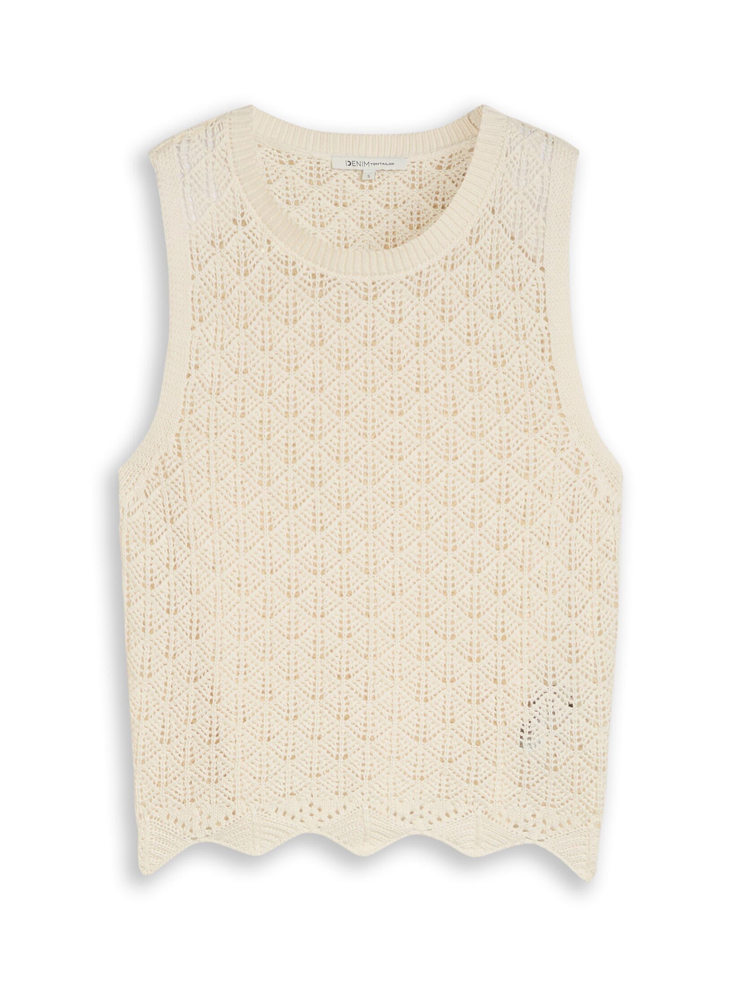 TOM TAILOR DENIM Knitted Top in White: front
