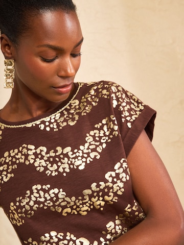 T-shirt love & roses en marron