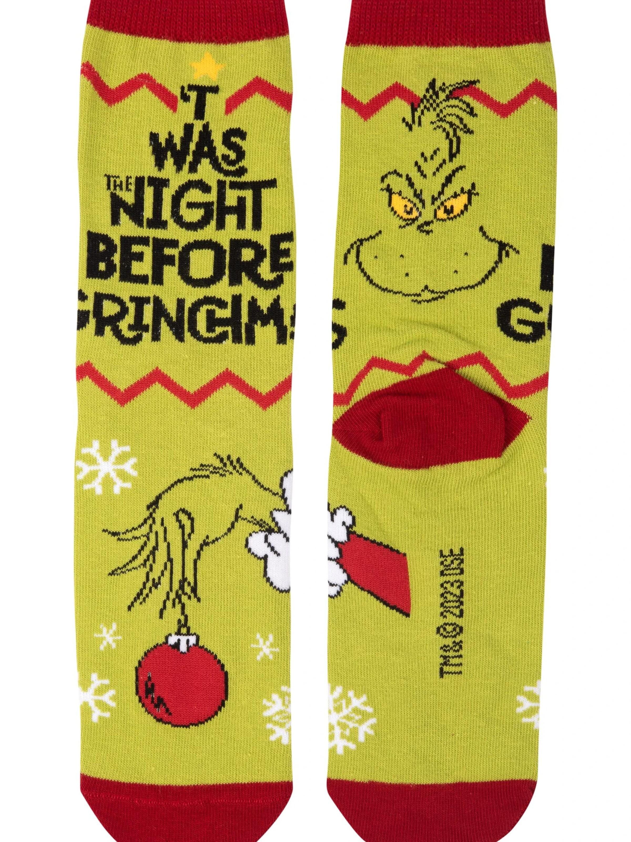 The Grinch Socks 'Twas the night before Grinchmas' in Green