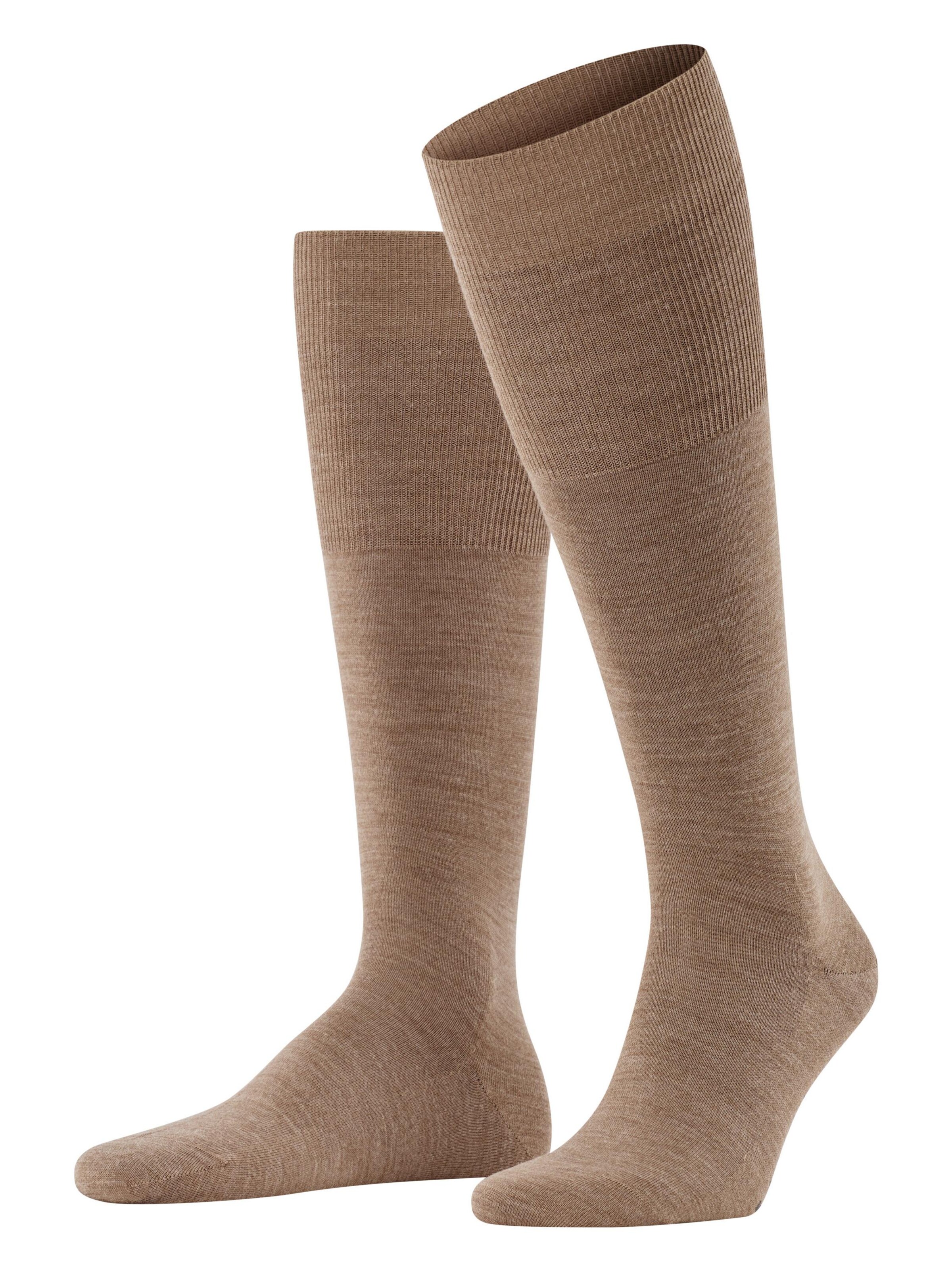 FALKE Knee High Socks 'Airport' in Brown: front