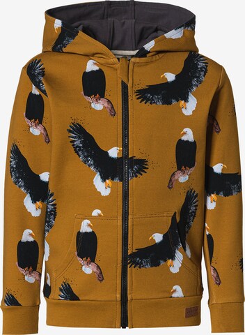 Walkiddy Zip-Up Hoodie 'MAJESTIC EAGLES' in Brown: front