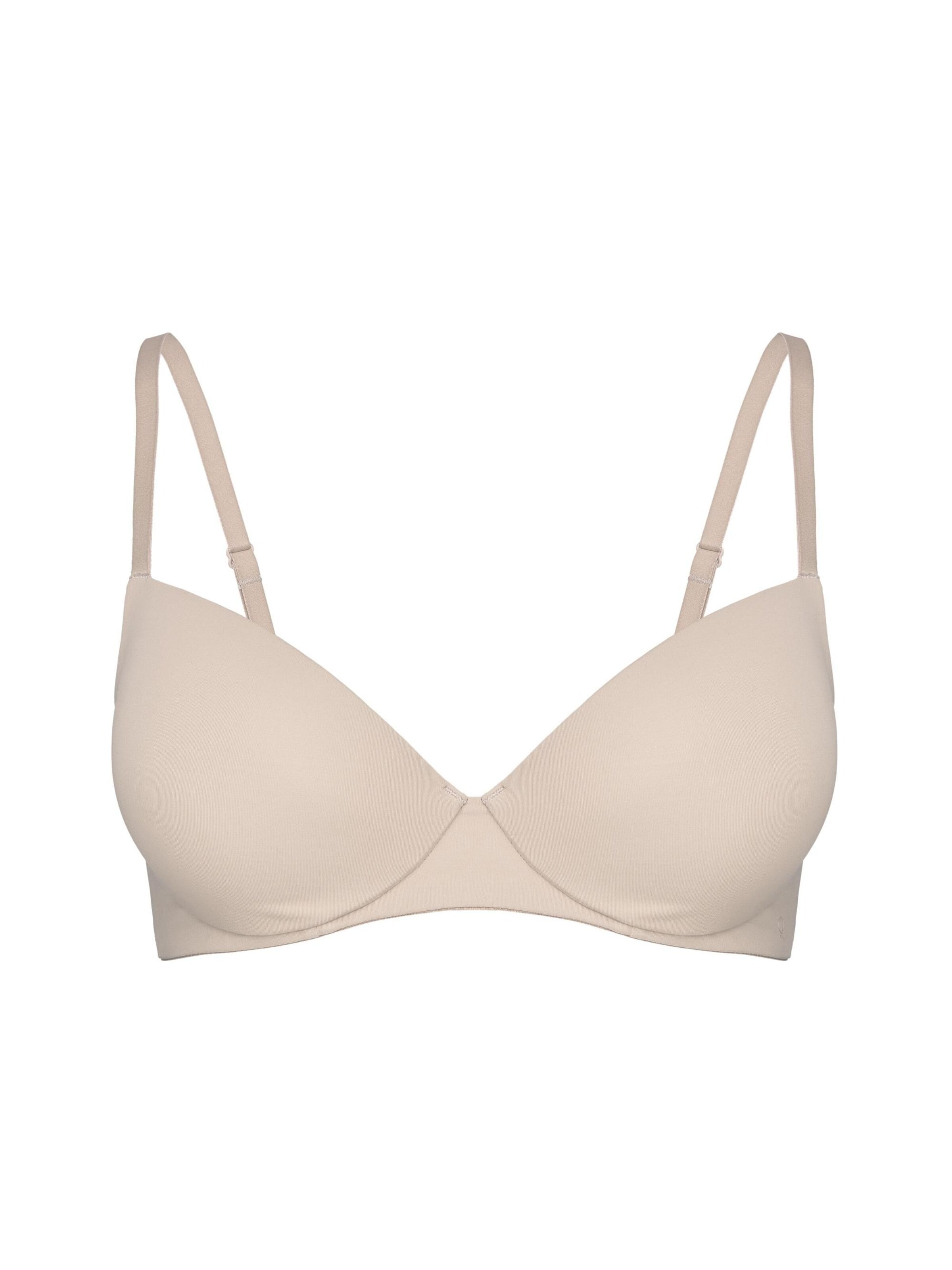 ESOTIQ - Push-up Sujetador 'Push-up-BH Kassidy, glatte T-Shirt-Cups, herausnehmbare Polster' en beige