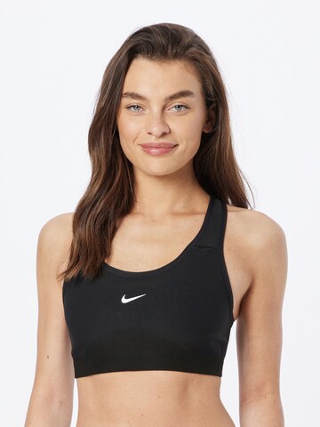 NIKE Бюстие Спортен сутиен в черно: отпред