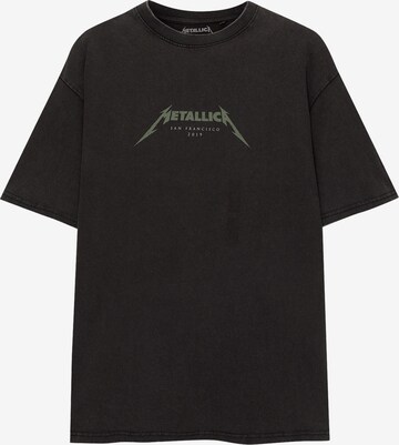 Pull&Bear Póló 'METALLICA' - fekete: elől