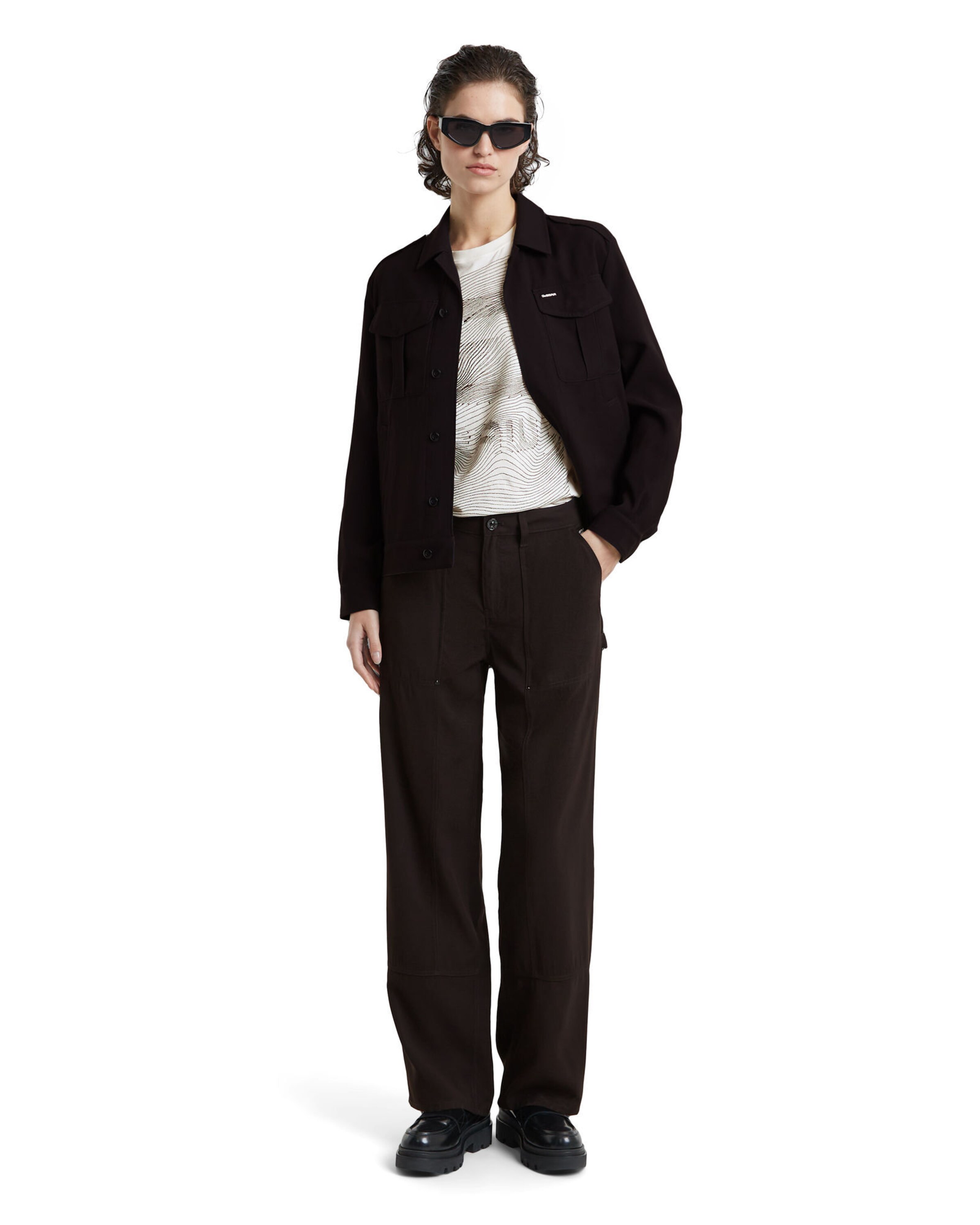 G-STAR Wide Leg Hose in Schwarz