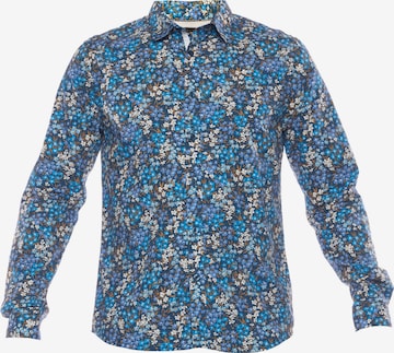 Le Temps Des Cerises Regular fit Button Up Shirt in Blue: front