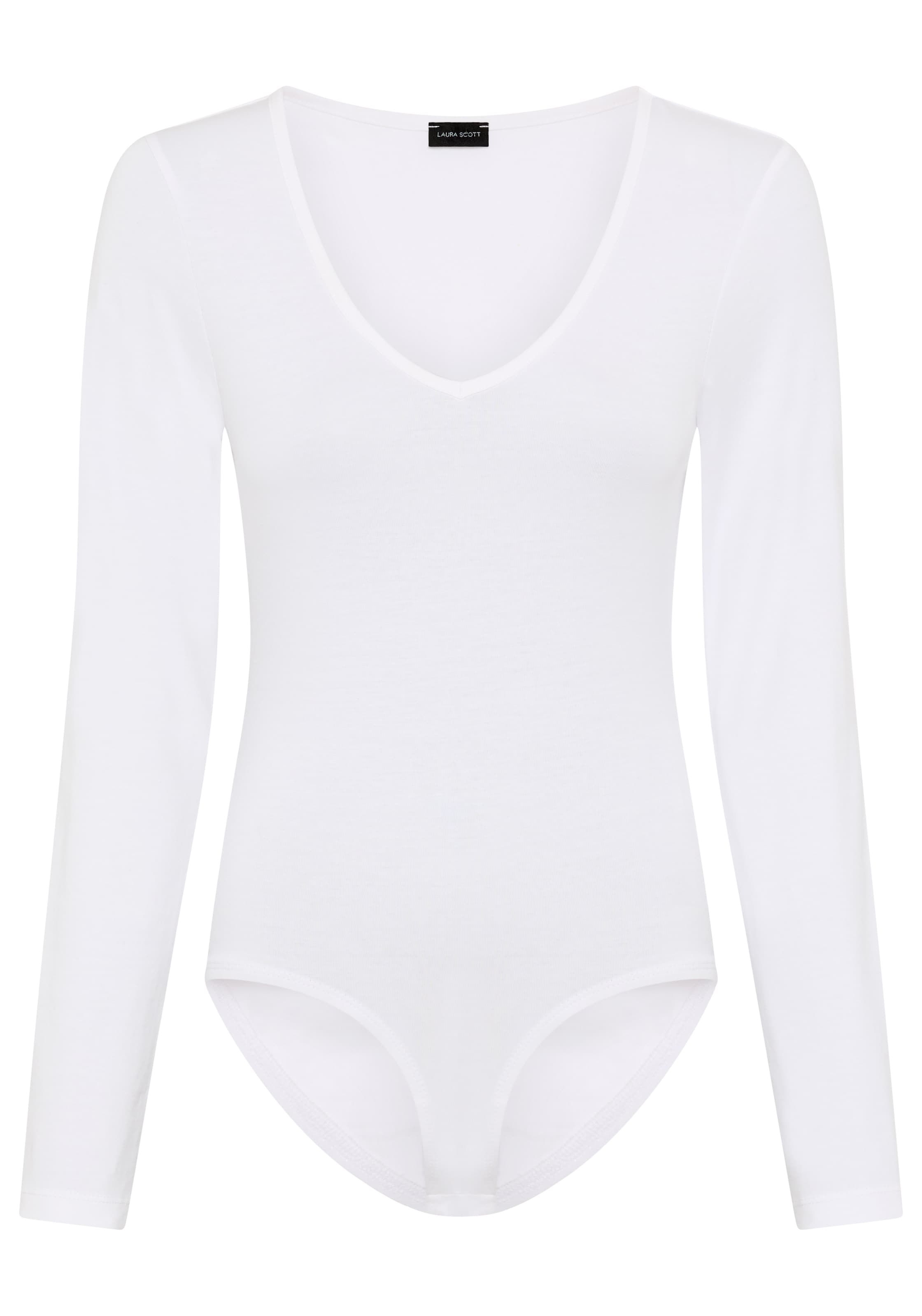 LAURA SCOTT Shaping Bodysuit in White: front