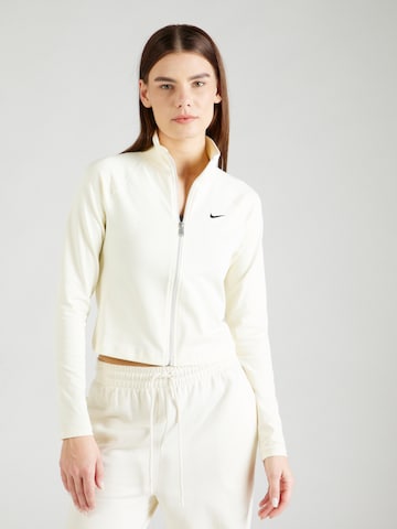 Nike Sportswear - Casaco em moletão 'Swoosh' em branco: frente