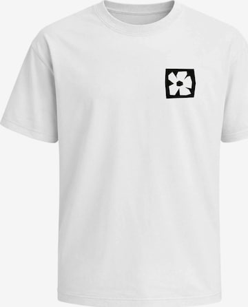 Neverless Shirt 'Blume Quadrat' in White: front