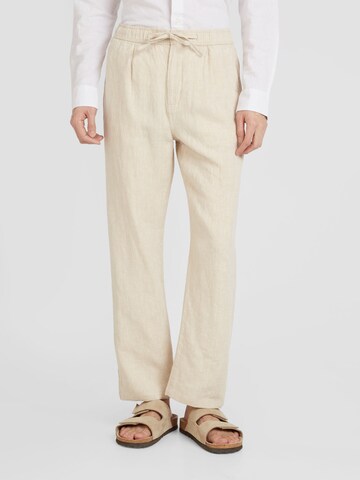 Regular Pantalon à pince KnowledgeCotton Apparel en beige : devant