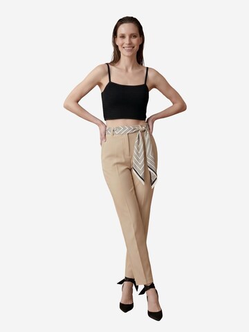 My fashion Regular Pleated Pants in Beige