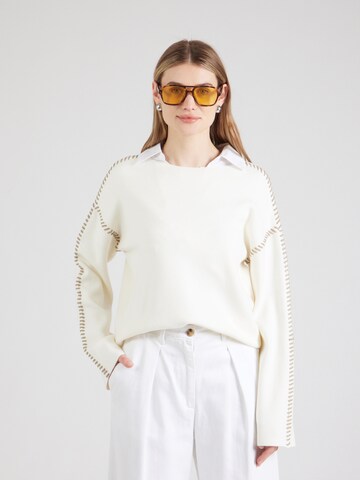 Pullover 'YASSTITCHA' di YAS in bianco: frontale