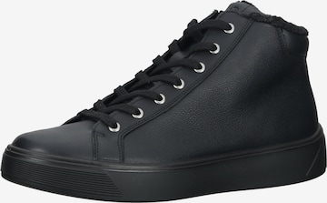 ECCO High-Top Sneakers in Black: front
