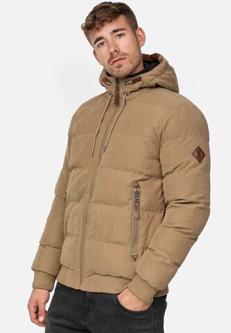 INDICODE JEANS Winter jacket 'Adeline' in Brown: front