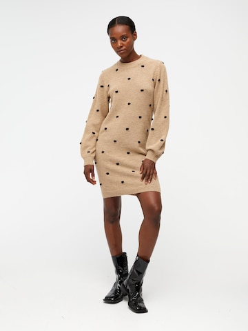 OBJECT Gebreide jurk in Beige