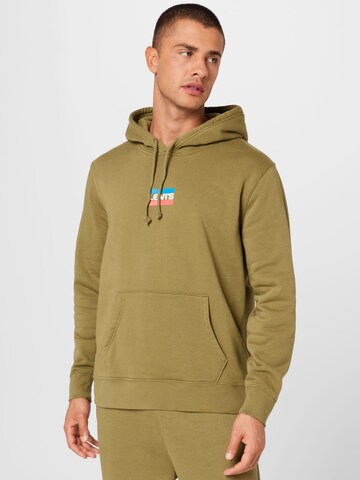 LEVI'S ® - Sweatshirt 'Standard Graphic Hoodie' em verde: frente