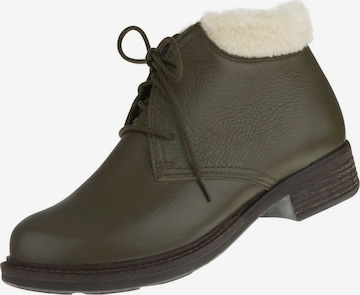 Natural Feet Lace-Up Ankle Boots 'Sinja' in Green: front