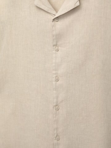 Pull&Bear Comfort fit Button Up Shirt in Beige